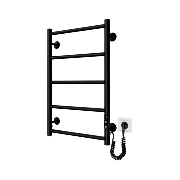 Fürdőszobai létra radiátor CLASSIC 65W/230V 66x42 cm rozsdamentes/fekete jobb oldali