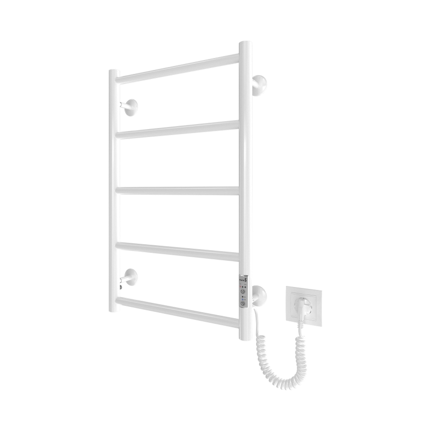 Fürdőszobai létra törölközőszárító radiátor CLASSIC 65W/230V 66x42 cm rozsdamentes/fehér jobb oldali
