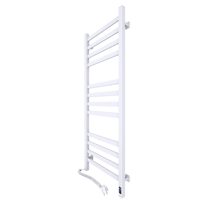 Fürdőszobai létra törölközőszárító radiátor termosztáttal AVANGARD 227W 120x48cm  fehér balos