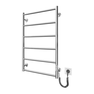 Fürdőszobai létrás törölközőszárító radiátor CLASSIC 110W/230V 81x52 cm rozsdamentes acél/fényes króm jobb oldali