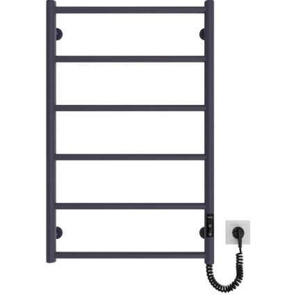 Fürdőszobai létrás törölközőszárító radiátor CLASSIC 110W/230V 81x52 cm rozsdamentes/antracit jobb oldali