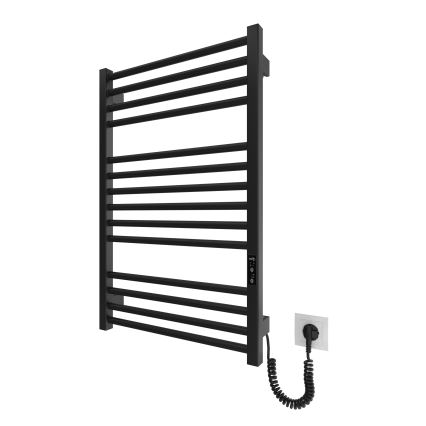 Fürdőszobai létrás törölközőszárító radiátor HF DERBY 170W/230V 77x53 cm fekete IP44