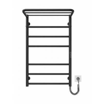 Fürdőszobai létrás törölközőszárító radiátor HOME 95W/230V 77x53 cm rozsdamentes/fekete jobb oldali