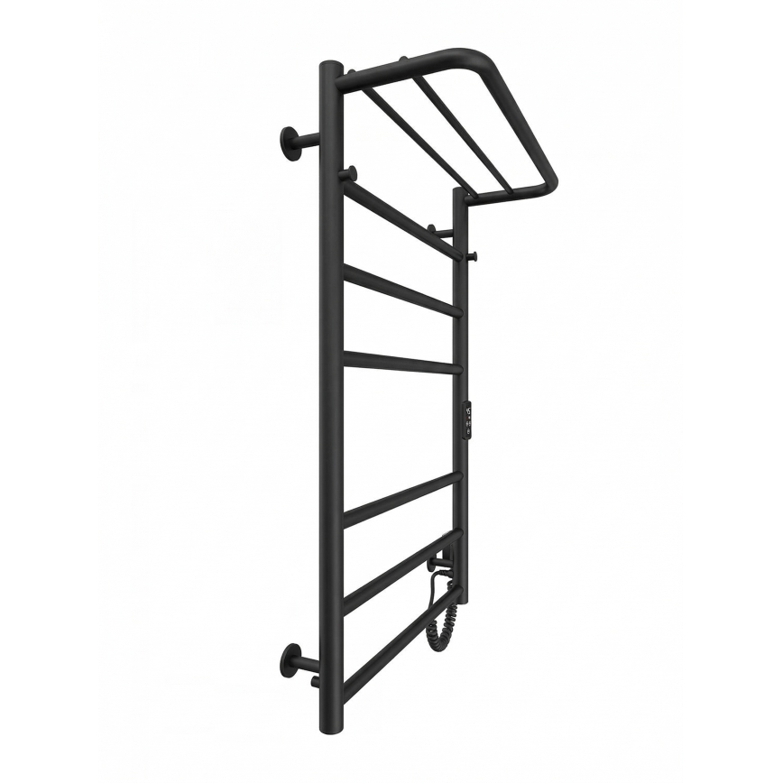 Fürdőszobai létrás törölközőszárító radiátor HOME 95W/230V 77x53 cm rozsdamentes/fekete jobb oldali
