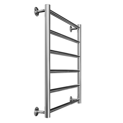 Fürdőszobai létrás törölközőszárító radiátor INOX FLAT 122W/230V 57x43 cm rozsdamentes acél/fényes króm