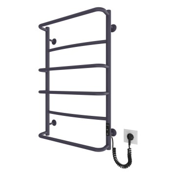 Fürdőszobai létrás törölközőszárító radiátor LUX 105W/230V 80x53 cm nemesacél/antracit jobb oldali