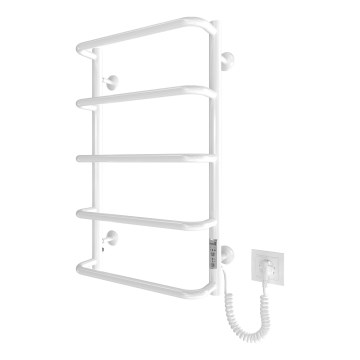Fürdőszobai létrás törölközőszárító radiátor LUX 65W/230V 66x42 cm rozsdamentes/fehér jobb oldali