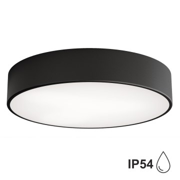 Fürdőszobai mennyezeti lámpa érzékelővel CLEO 3xE27/24W/230V átmérő 40 cm fekete IP54