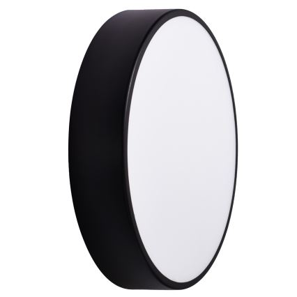 Fürdőszobai mennyezeti lámpa érzékelővel CLEO 3xE27/24W/230V átmérő 40 cm fekete IP54