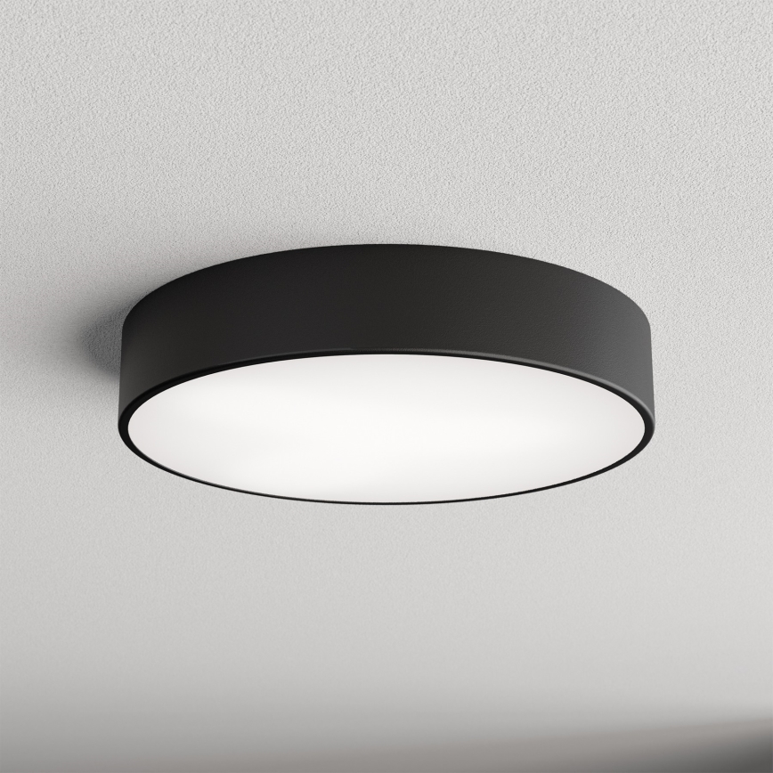 Fürdőszobai mennyezeti lámpa érzékelővel CLEO 3xE27/24W/230V átmérő 40 cm fekete IP54