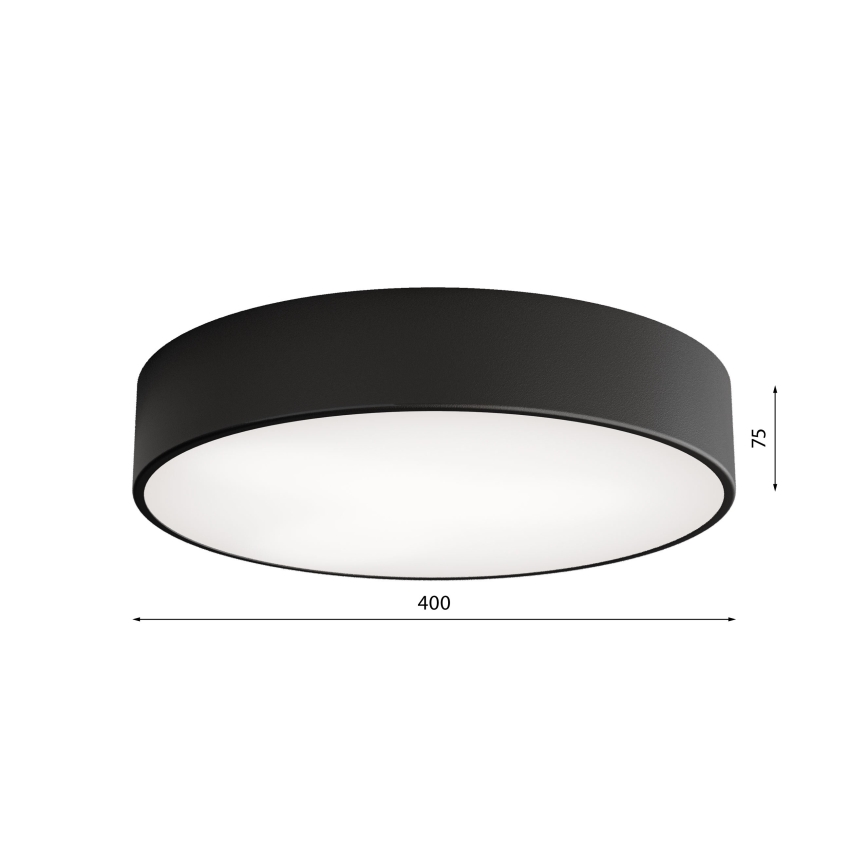 Fürdőszobai mennyezeti lámpa érzékelővel CLEO 3xE27/24W/230V átmérő 40 cm fekete IP54
