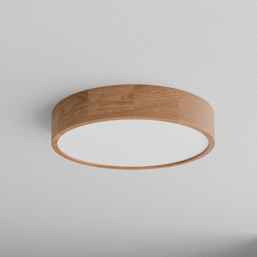 Fürdőszobai mennyezeti lámpa érzékelővel CLEO, 4xE27/24W/230V, átm. 47,5 cm, IP54, tölgy