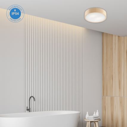 Fürdőszobai mennyezeti lámpa NATURAL 3xE27/15W/230V IP54 fenyő ? 37 cm