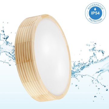 Fürdőszobai mennyezeti lámpa NATURAL MODERN 3xE27/15W/230V IP54 átm. 37,5 cm fenyő