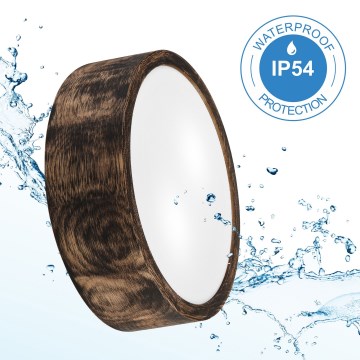 Fürdőszobai mennyezeti lámpa OAK SMOKY 2xE27/15W/230V IP54 Ø 27,5 cm tölgy/barna