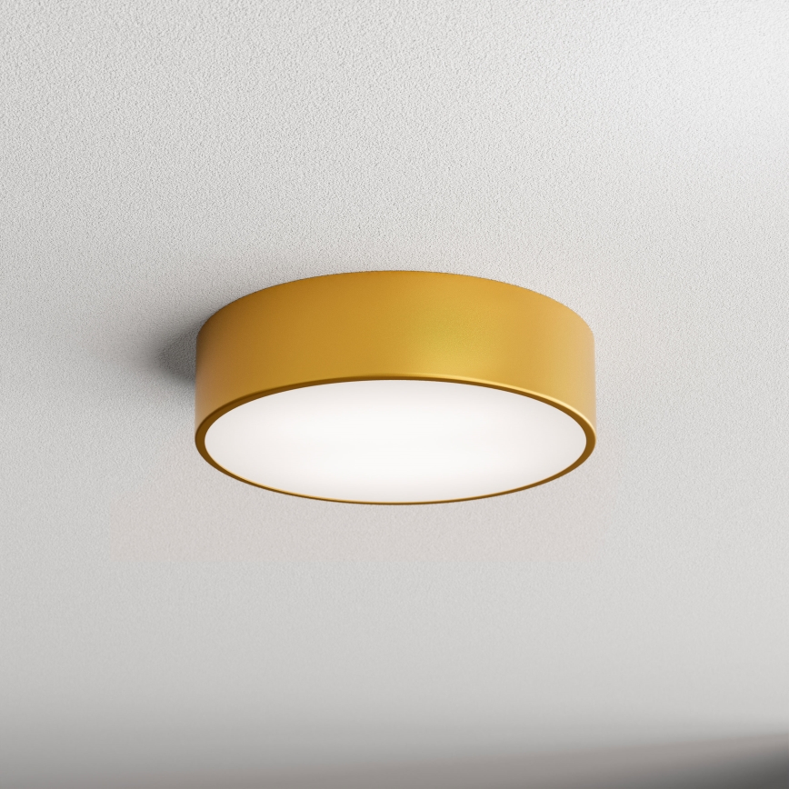Fürdőszobai mennyezeti lámpatest CLEO érzékelővel 2xE27/24W/230V, átmérő 30 cm, aranyszínű, IP54