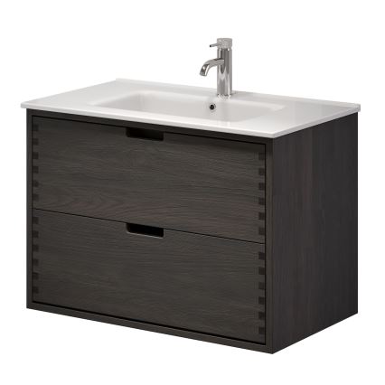 Fürdőszobai mosdószekrény GRIBSKOV 80 cm barna/tölgy/fehér