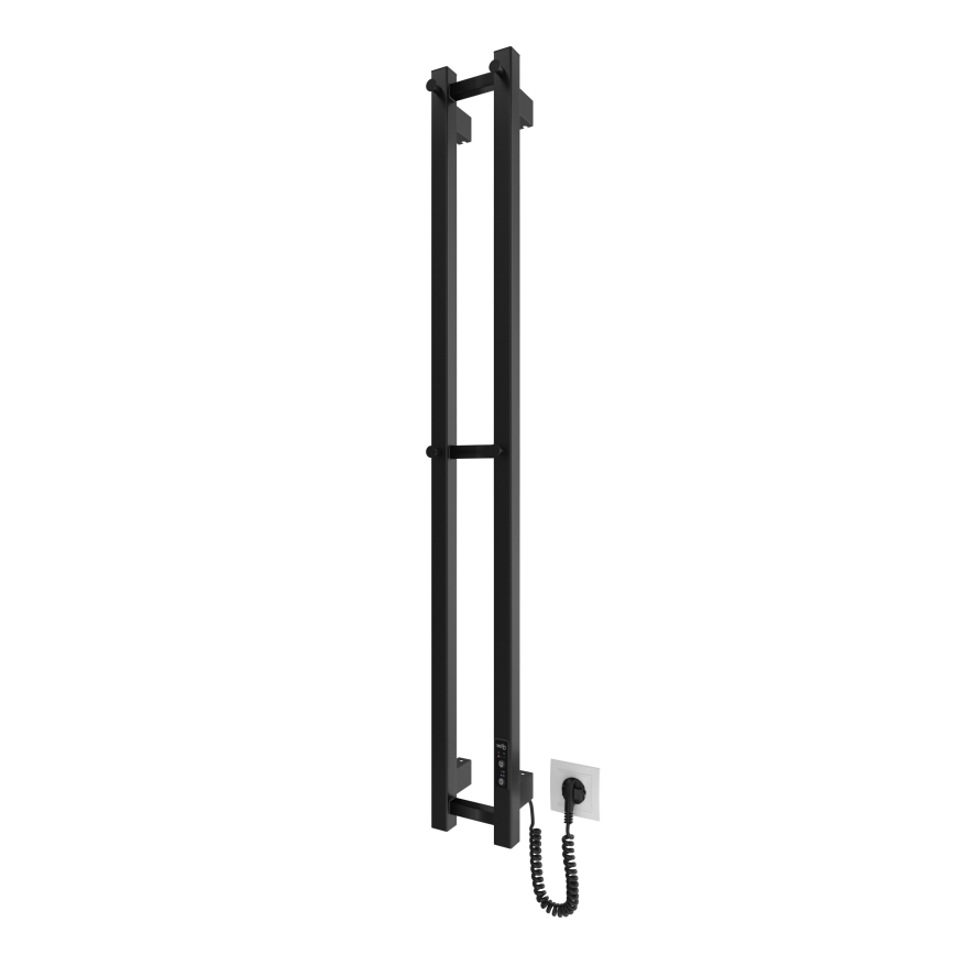 Fürdőszobai radiátor HF SLIM 80W/230V 117x14 cm, fekete, szögletes, IP44