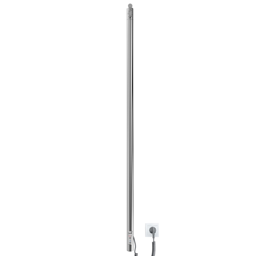 Fürdőszobai radiátor RAY 25 W/230 V, 110 x 30 cm, IP44, rozsdamentes acél/fényes króm