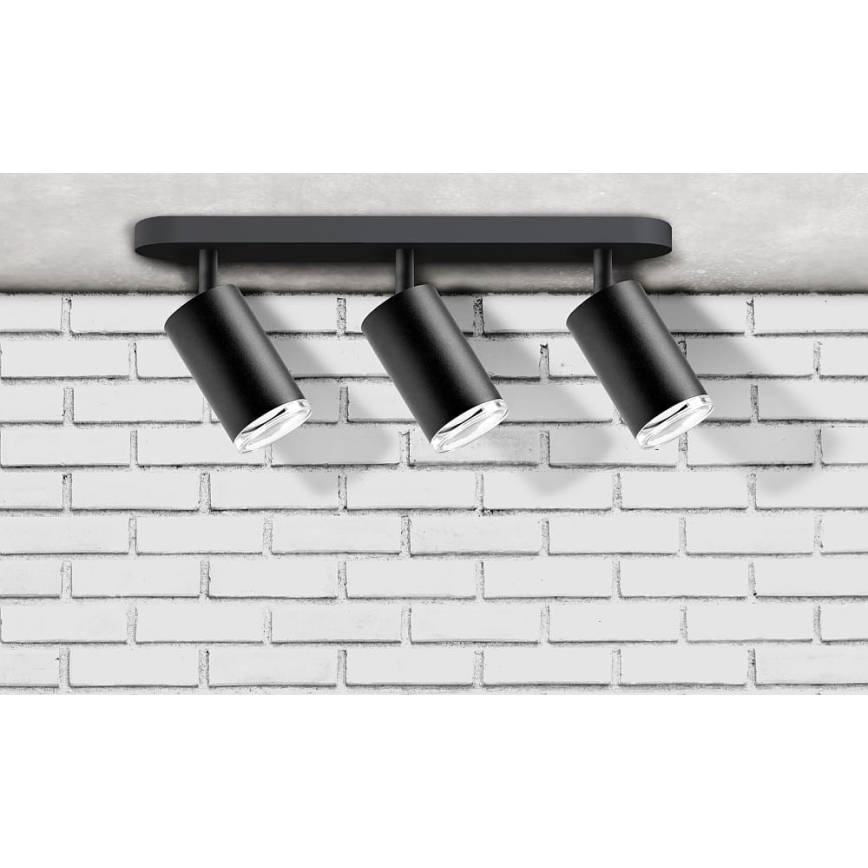 Fürdőszobai spotlámpa TURYN 3xGU10/10W/230V IP44 fekete