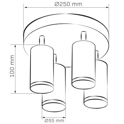 Fürdőszobai spotlámpa TURYN 4xGU10/10W/230V IP44 fehér