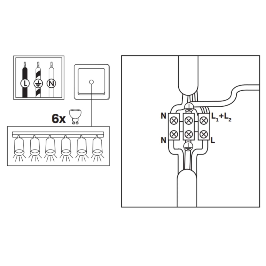 Fürdőszobai spotlámpa TURYN 6xGU10/10W/230V IP44 fehér