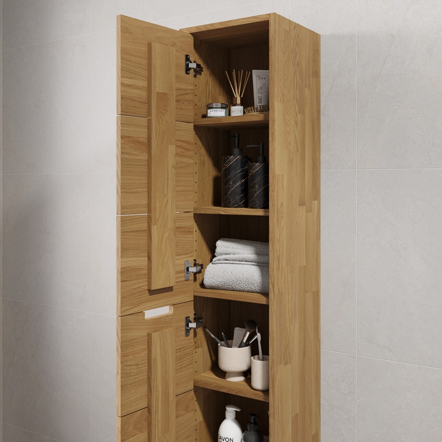 Fürdőszobai szekrény GRIBSKOV 175 cm bézs/tölgy