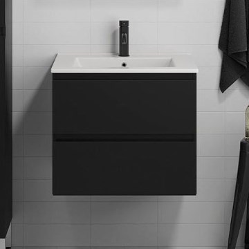 Fürdőszobai szekrény mosdóval KENWOOD 61x52x47 cm fekete
