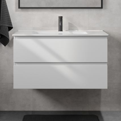 Fürdőszobai szekrény mosdóval KENWOOD 91 cm fehér