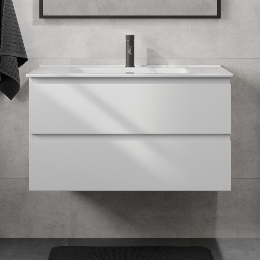 Fürdőszobai szekrény mosdóval KENWOOD 91 cm fehér