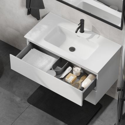 Fürdőszobai szekrény mosdóval KENWOOD 91 cm fehér