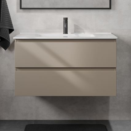 Fürdőszobai szekrény mosdóval KENWOOD, 91 cm, Marakesh/fehér
