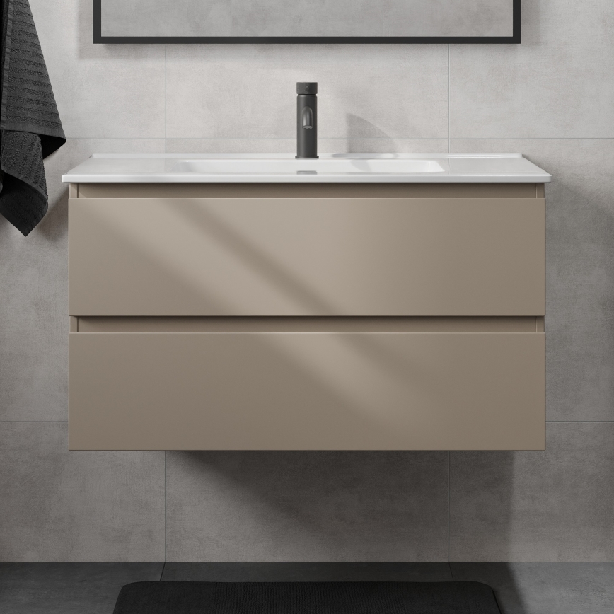 Fürdőszobai szekrény mosdóval KENWOOD, 91 cm, Marakesh/fehér