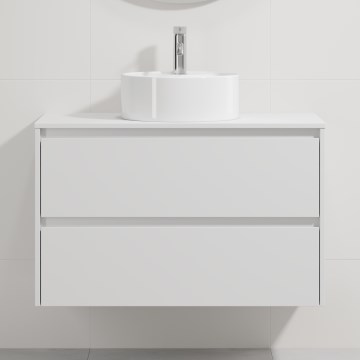 Fürdőszobai szekrény mosdóval TRONDHEIM/VIKEDAL 90x57x46 cm fehér