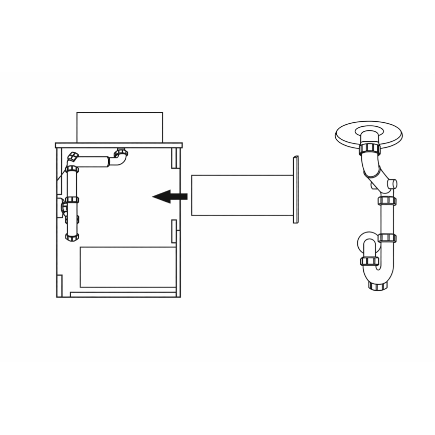 Fürdőszobai szekrény TRONDHEIM 60 cm-es mosdóhoz, fekete