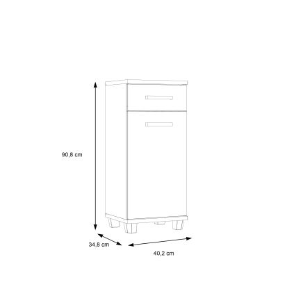 Fürdőszobai szekrény VENOM fehér/sonoma tölgy