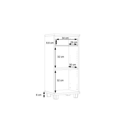 Fürdőszobai szekrény VENOM fehér/sonoma tölgy