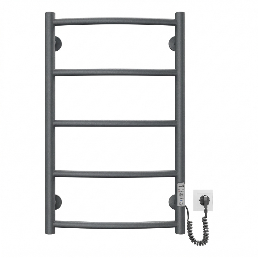 Fürdőszobai törölközőszárító radiátor CLASSIC 65W/230V 66x42 cm rozsdamentes/antracit jobb oldali