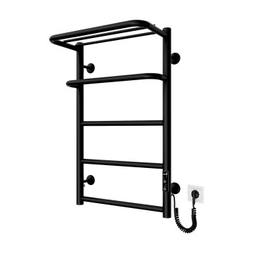 Fürdőszobai törölközőszárító radiátor HOTEL 75W/230V 65x43 cm rozsdamentes acél/fekete, jobb oldali
