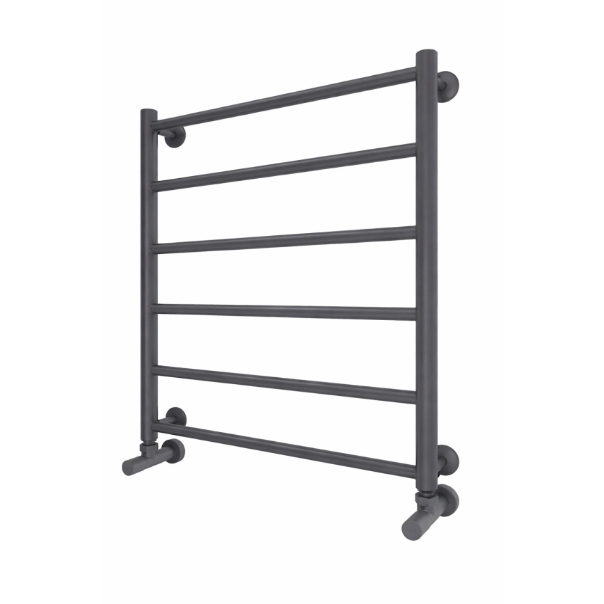 Fürdőszobai törölközőszárító radiátor INOX FLAT 122W/230V 57x43 cm rozsdamentes/antracit