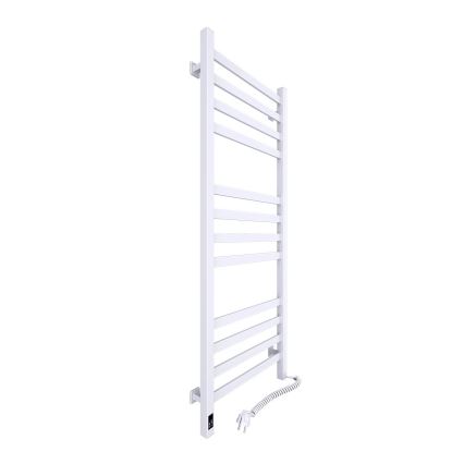 Fürdőszobai törölközőszárító radiátor termosztáttal AVANGARD 227W 120x48cm  fehér jobb oldali