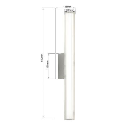 LED fürdőszobai tükörvilágítás LINEA LED/12W/230V 3000/4000/6000K IP44 61 cm fényes króm