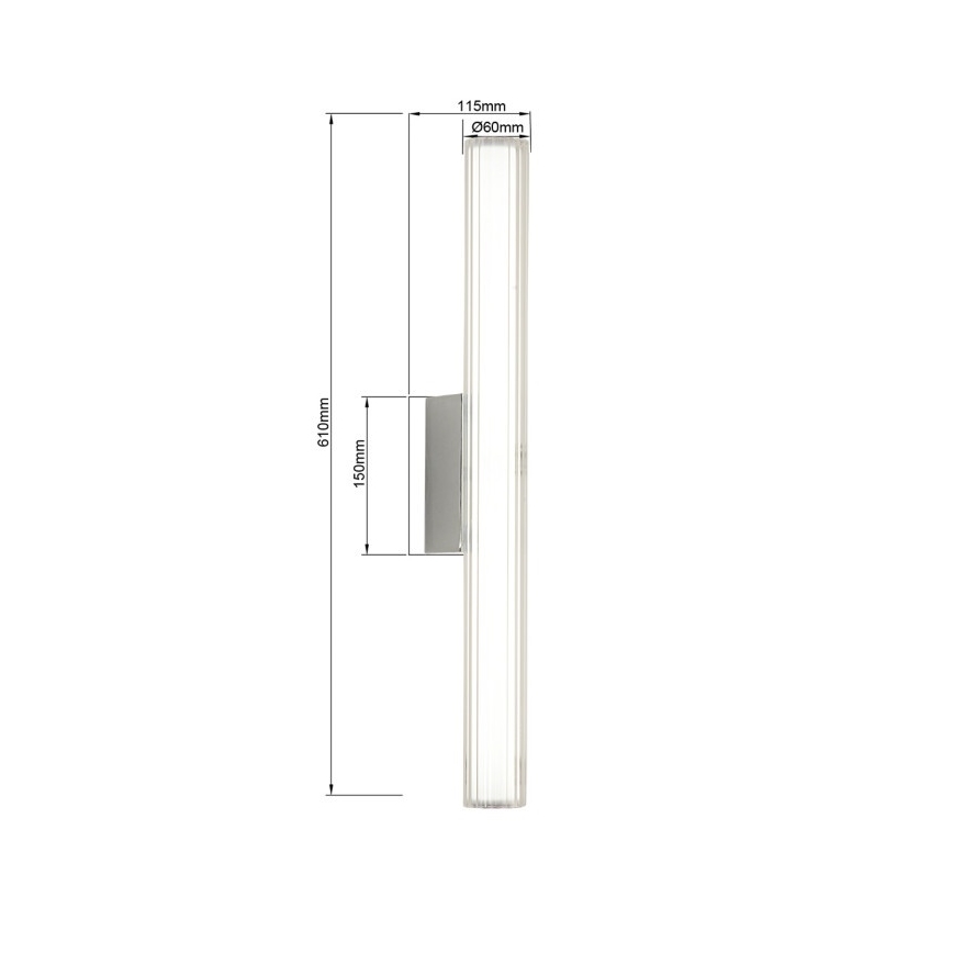 LED fürdőszobai tükörvilágítás LINEA LED/12W/230V 3000/4000/6000K IP44 61 cm fényes króm