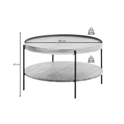 FURNI tölgy dohányzóasztal