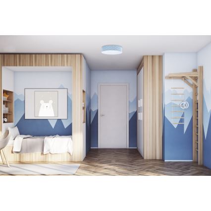 LED Dimmeres gyerekszoba mennyezeti lámpa SMART GALAXY KIDS LED/24W/230V 3000-6500K csillagok kék/fehér + távirányító