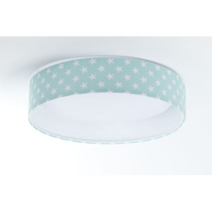 LED Dimmeres gyerekszoba mennyezeti lámpa SMART GALAXY KIDS LED/24W/230V 3000-6500K csillagok zöld/fehér + távirányító