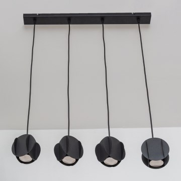 GAMBIT kábeles csillár 4xGU10/10W/230V fekete