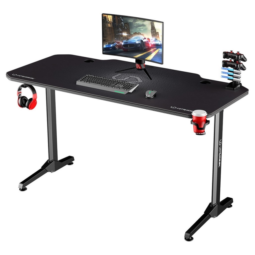 Gaming asztal 140 x 66 cm fekete