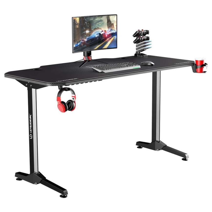 Gaming asztal 140 x 66 cm fekete