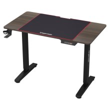 Gaming asztal CONTROL LED RGB háttérvilágítással 110 x 60 cm barna/fekete